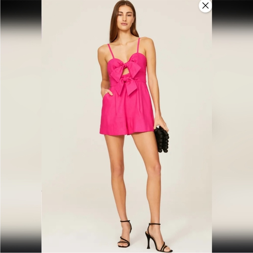 Rent the Runway Milly Anya Vibrant Pink Romper